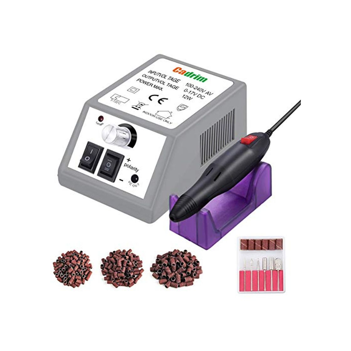 Product Cadrim Torno para Uñas Profesional para Manicura y Pedicura Eléctrica del Taladro