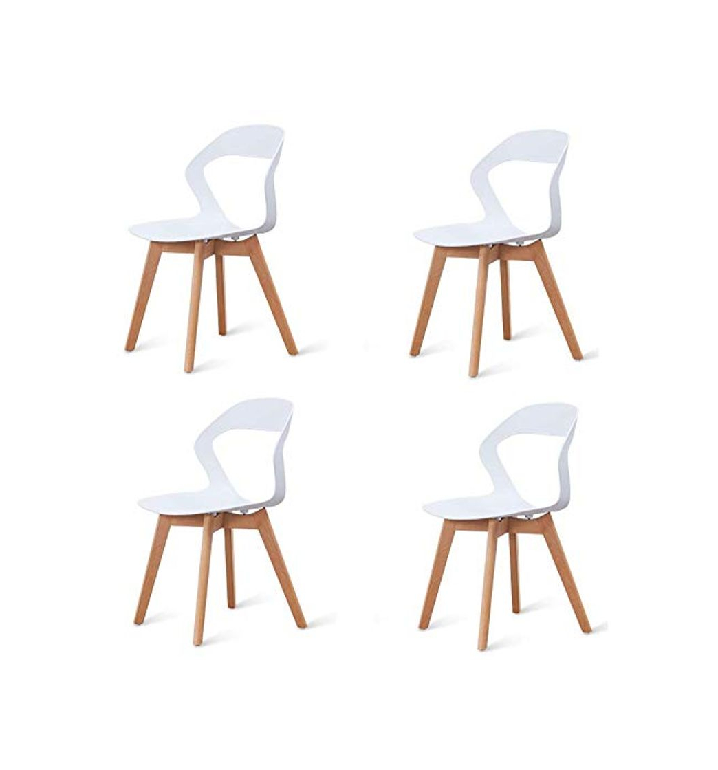 Product BAOU 4 cadeiras de Mesa com encosto de plástico Moderno e Moderno