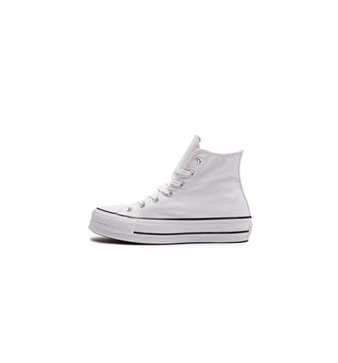 Converse Chuck Taylor CTAS Lift Hi, Zapatillas Mujer, Blanco