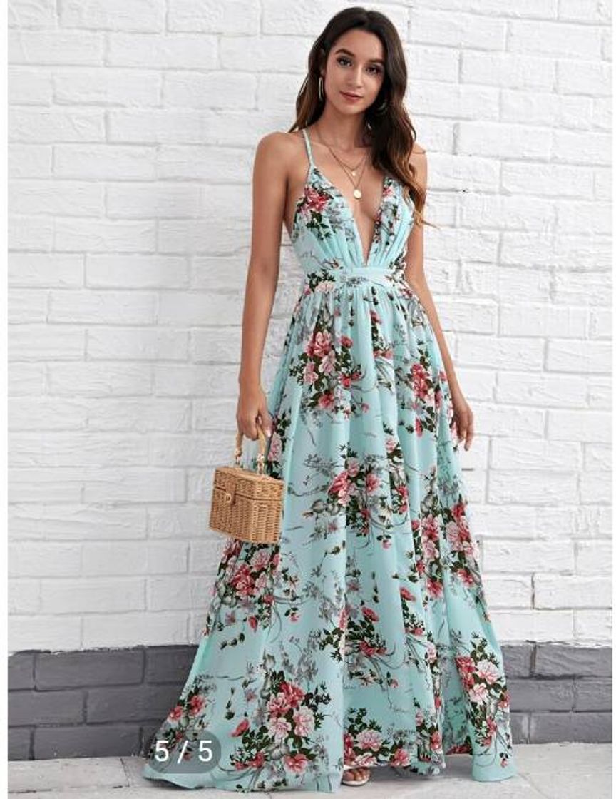 Fashion Vestido longo floral