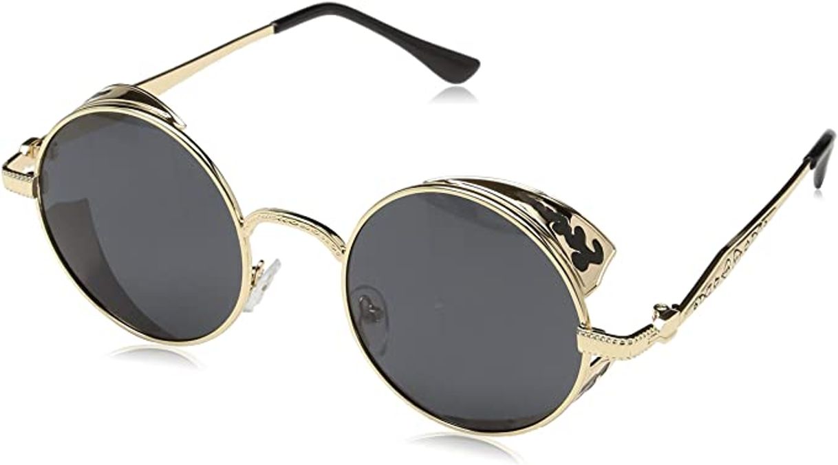 Moda CGID E72 Steampunk estilo retro inspirado círculo metálico redondo gafas de sol polarizadas para hombres