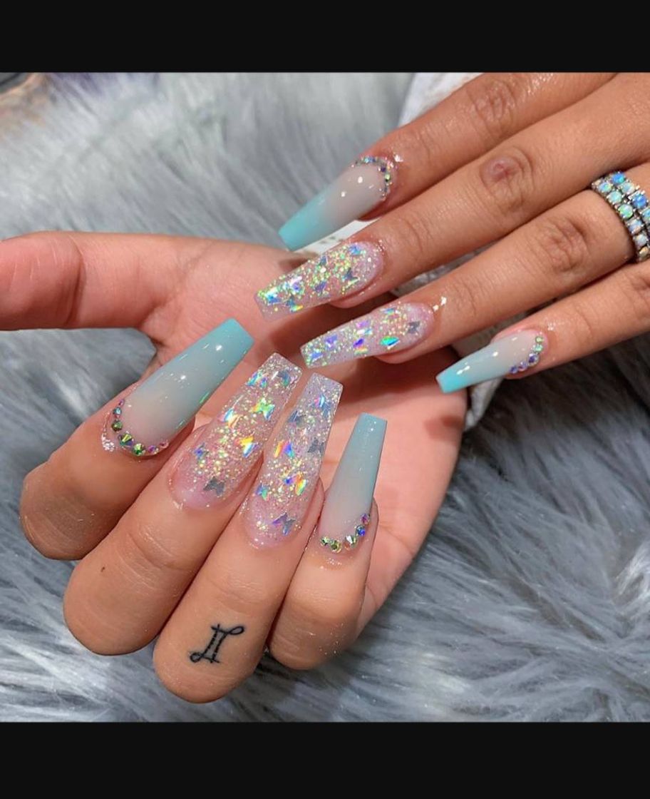 Moda Unhas azuis💎✨