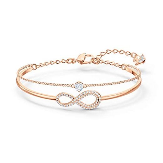 Swarovski Brazalete Mujer Chapado en Oro Cristal Redonda