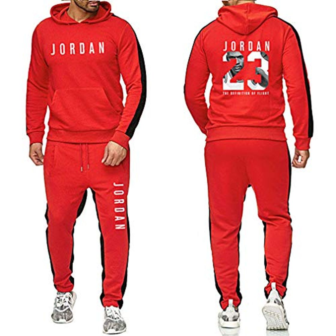 Moda Gofei Jordan 23# Chándales de los Hombres Basketball Jerseys Otoño Invierno Sudadera con Capucha y Pantalones 2 Piezas Moda Sudadera con Capucha para Hombre Sudadera Deportiva Conjunto