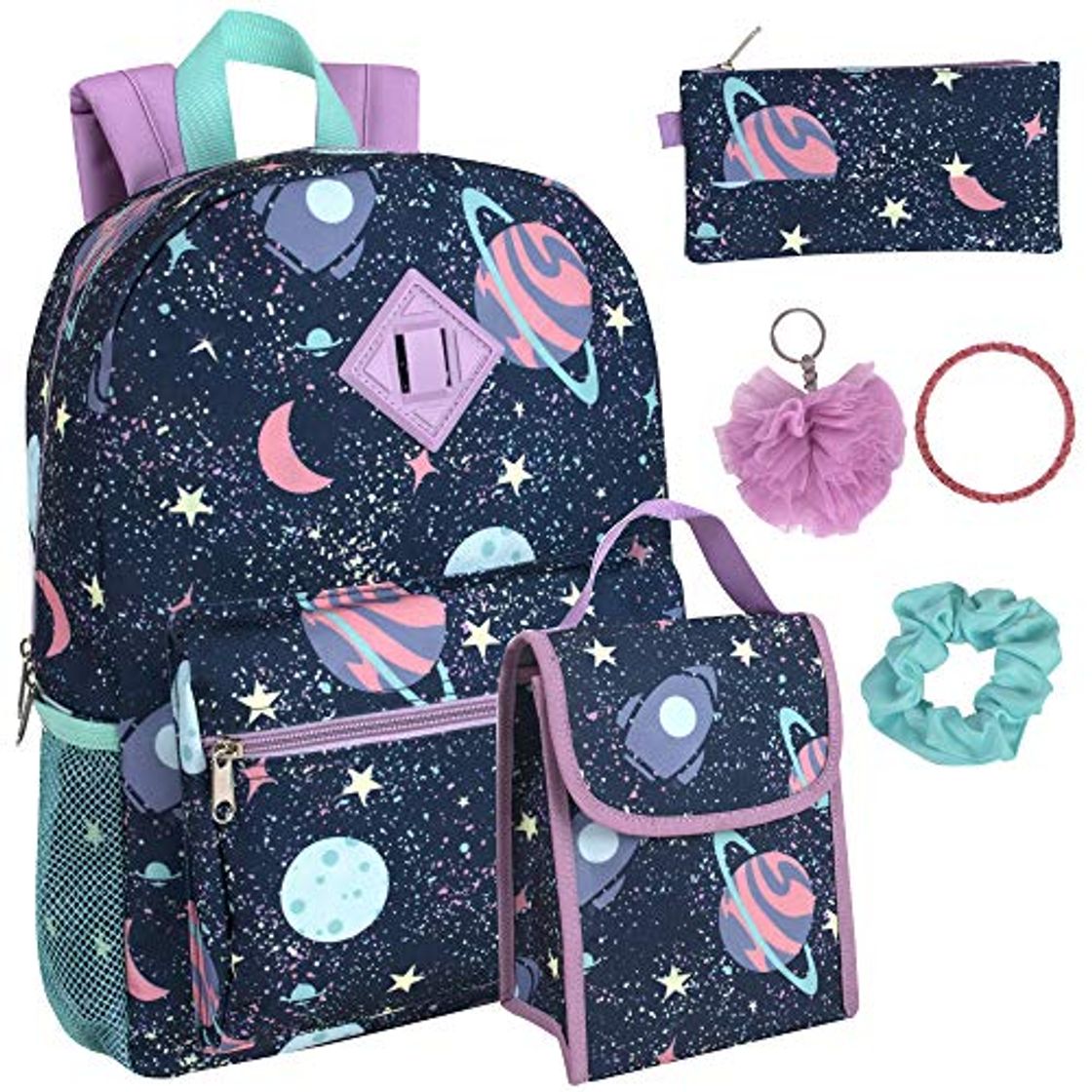 Moda Trail maker de 6 en 1 Mochila Set con Bolsa de Almuerzo,