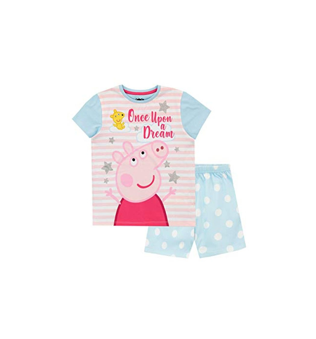 Fashion Peppa Pig Pijamas de Manga Corta para niñas Azul 18