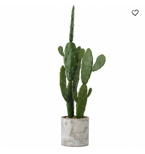 
Cactus artificial con maceta de cemento gris