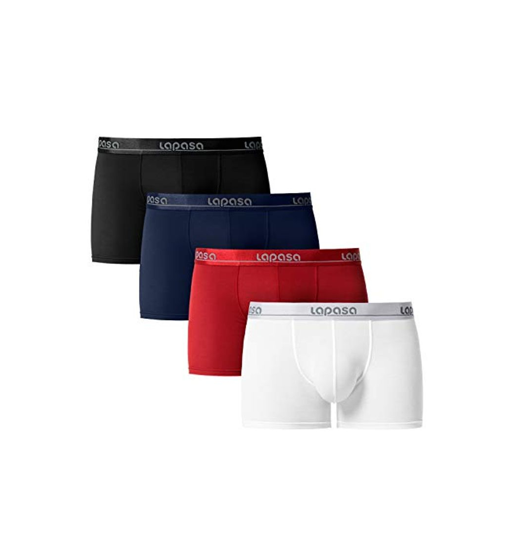 Fashion LAPASA Pack de 4 Calzoncillos Bóxer Hombre de Verano Micromodal Ultra Suave