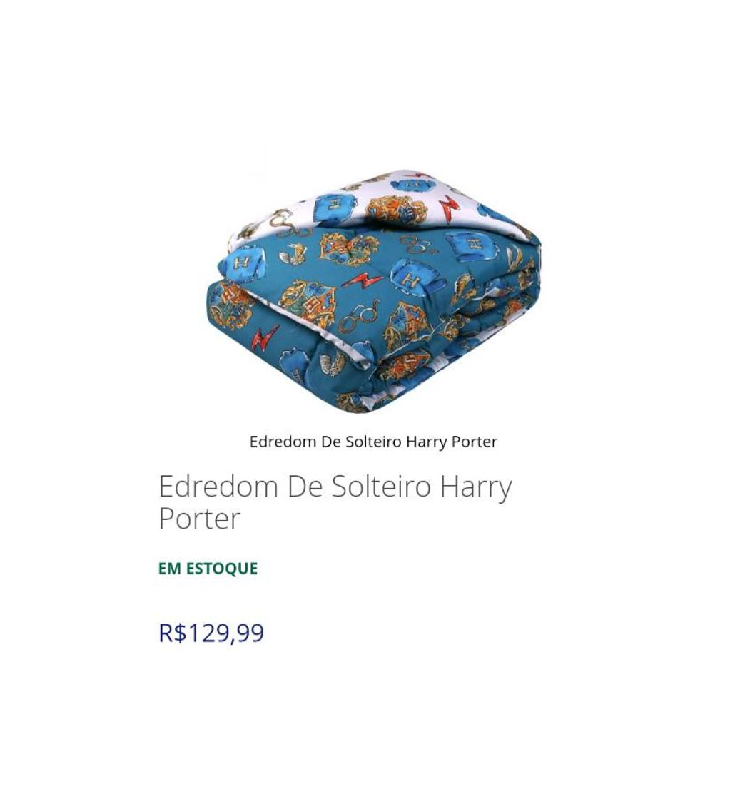 Products Edredom Harry Potter R$ 129