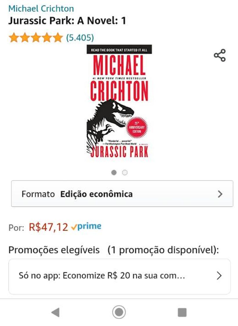 Book Livro jurassic park