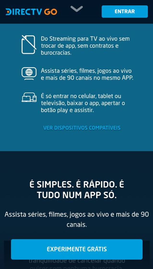 App Directvgo - a tv a cabo está com dias contados