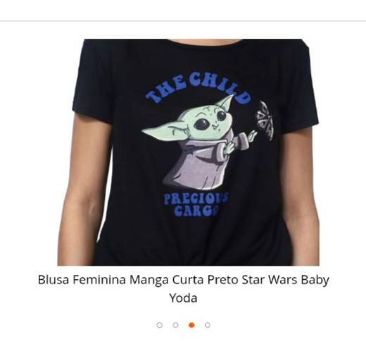 Camiseta feminina baby yoda