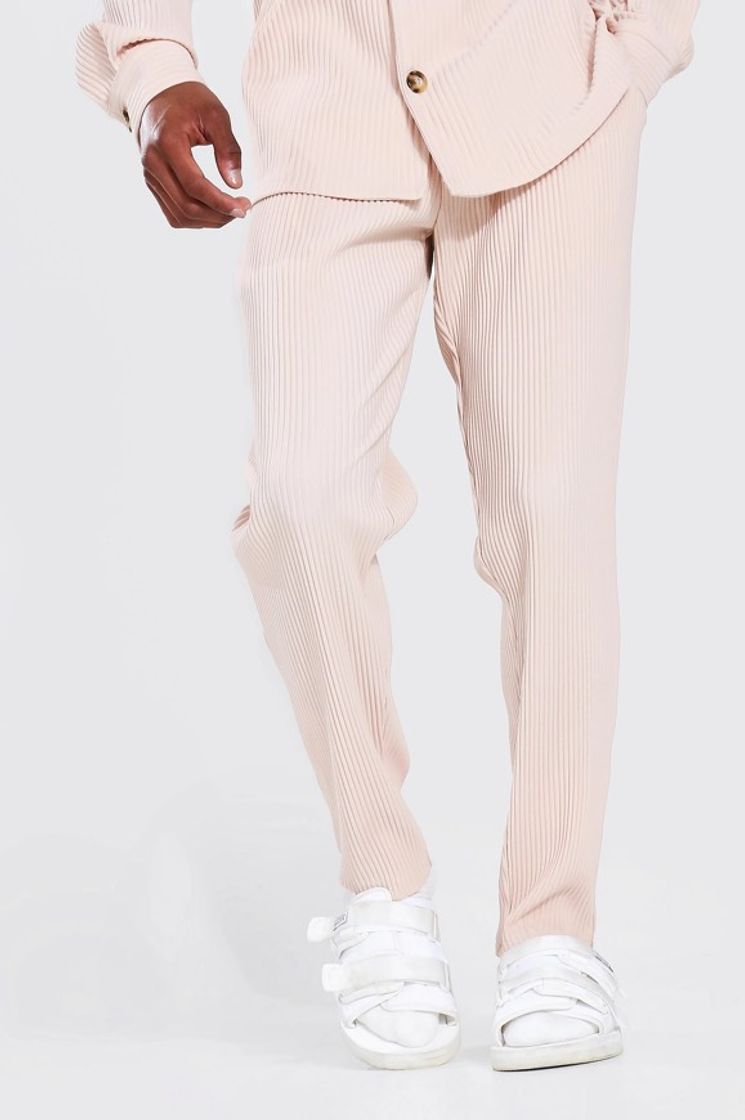 Social Slim Fit Pleated Trousers | BoohooMAN
