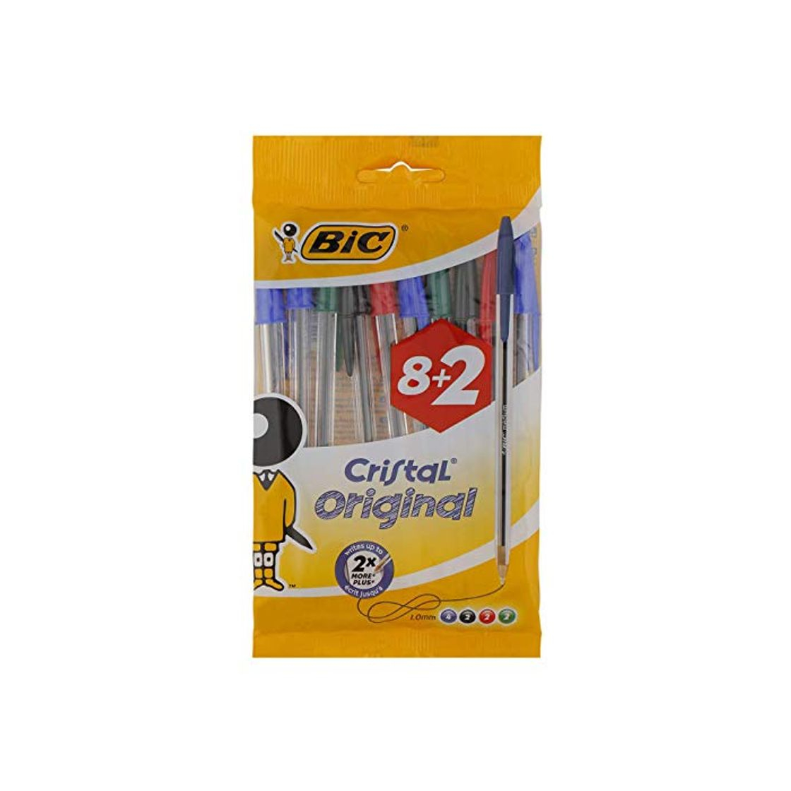 Product BIC Cristal Original Bolígrafos Punta Media (1,0 mm) – Colores Surtidos, Blíster