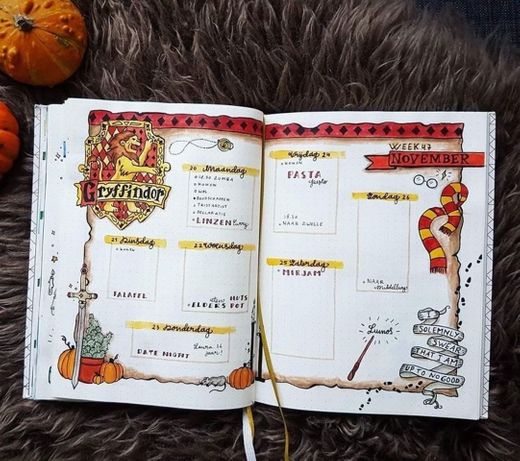 Bullet Journal Griffyndor version 