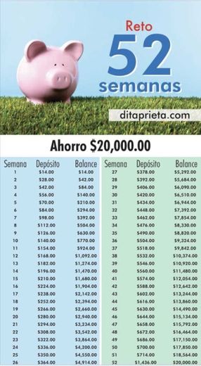 52 semanas - 20000$