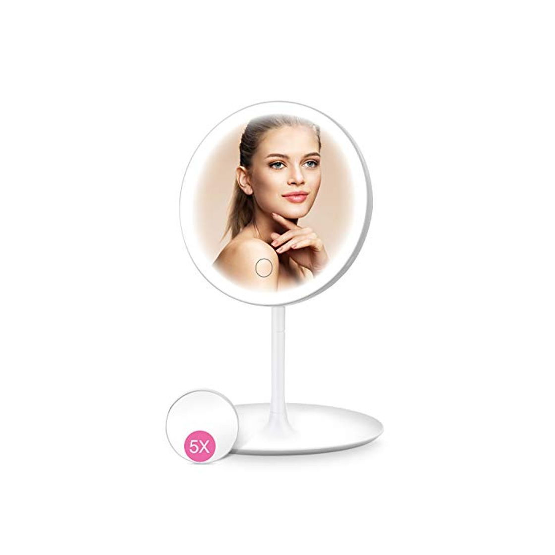 Social HOCOSY Espejo Maquillaje con luz Espejo Maquillaje con Espejo Aumento 5X