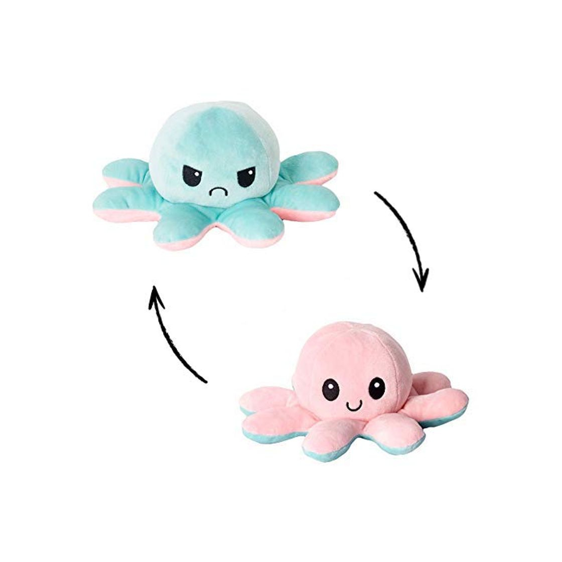 Social MAGIC SELECT Peluche Pulpo Reversible, Peluche de Juguete, Lindo Pulpo de Peluche,