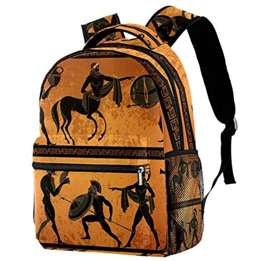 LORVIES Grecia figura negra cerámica antigua mitología griega centauro mochila casual mochila de hombro para estudiantes escolares bolsas de viaje