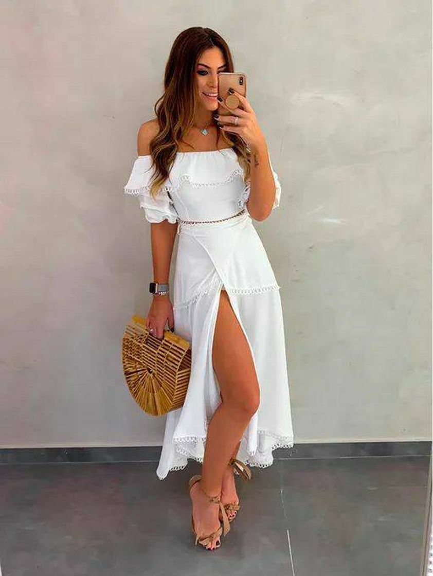 Moda Vestido branco fofo