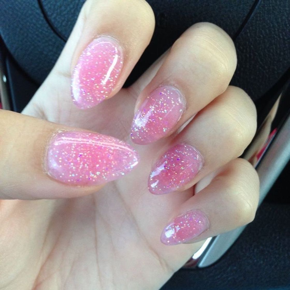 Fashion Pink glitter Nails