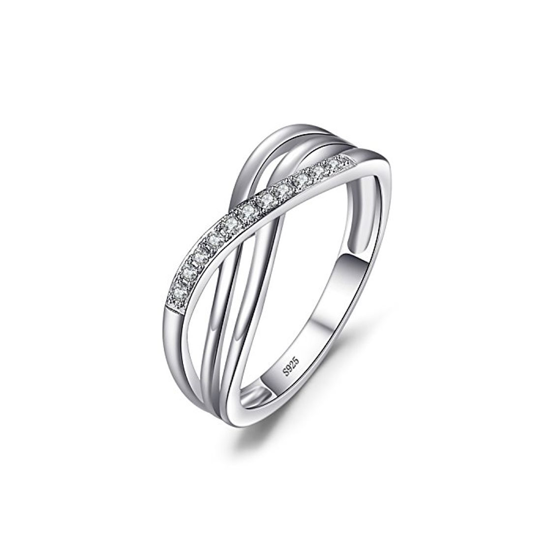 Social JewelryPalace Anillo Infinito de Compromiso Boda Promesa Aniversario Plata de ley 925 Tamaño 14