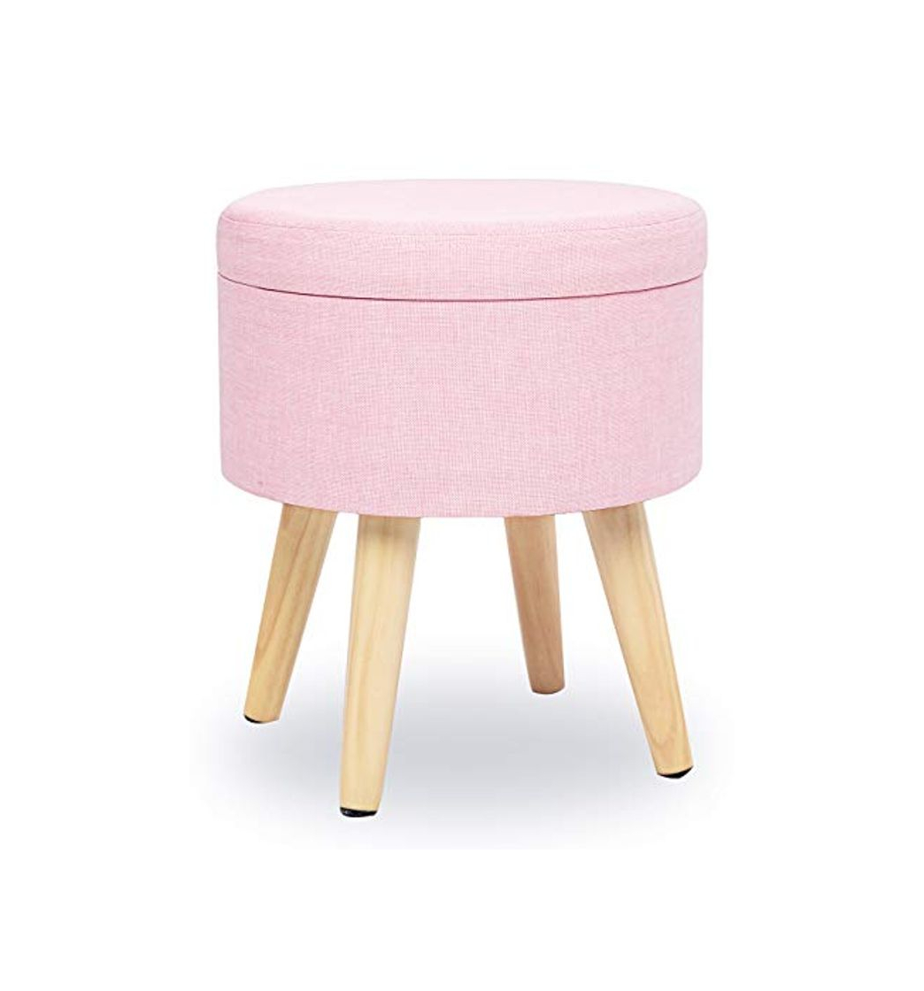 N A Taburete Redondo Puff Caja de Almacenamiento Asiento Extraíble Asiento de