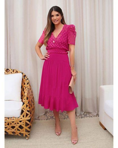 Conjunto Feminino Midi Evasê Donna Ritz Ariane