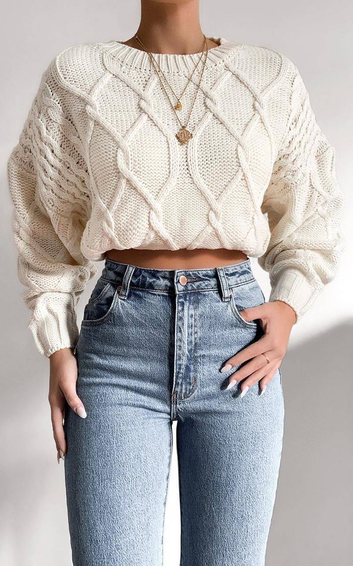 Social Chords Of Glory Knit Jumper in Cream