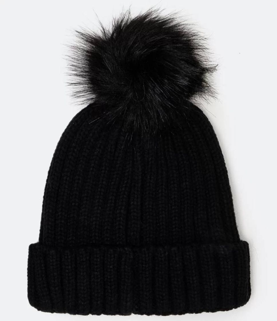 Fashion Gorro Básico com Pompom Preto