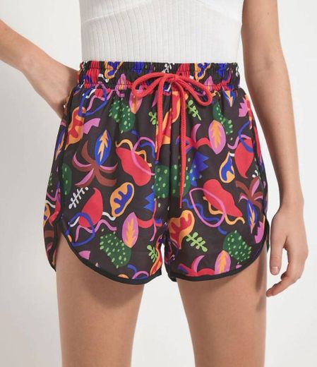 Short Runner Estampado Preto