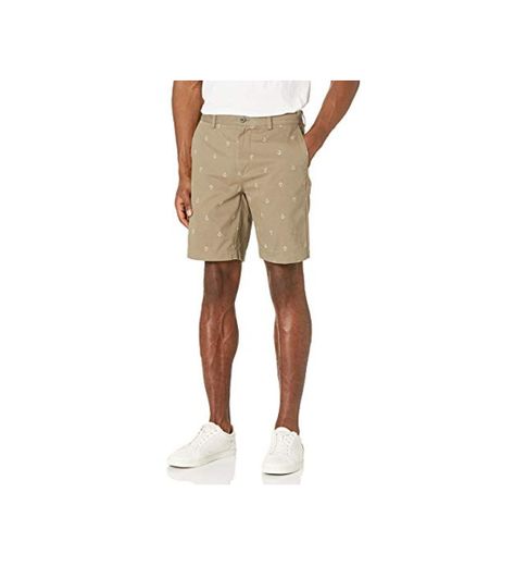 Amazon Essentials - Pantalones cortos ajustados para hombre, Marrón