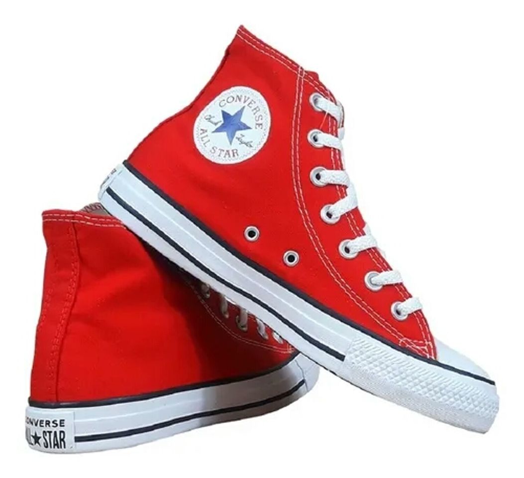 Moda all star cano alto vermelho