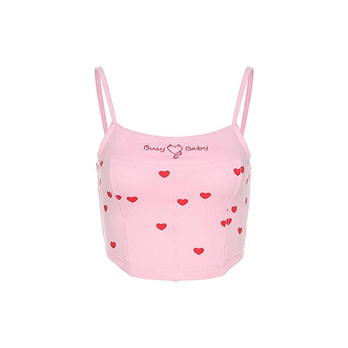 Social Mujeres Harajuku Y2k Ropa Moda Amor Estampado Rosa Crop Top E