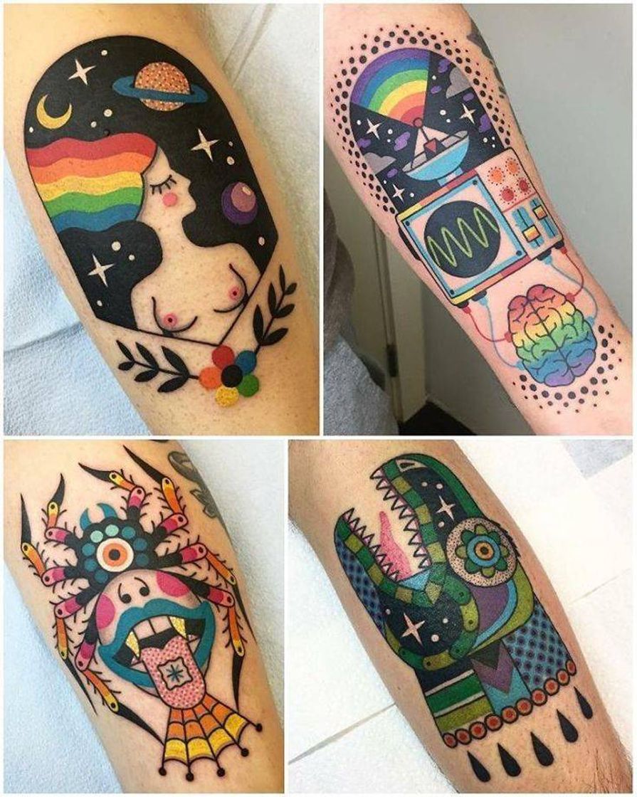 Moda Tatuagem Psicodélica