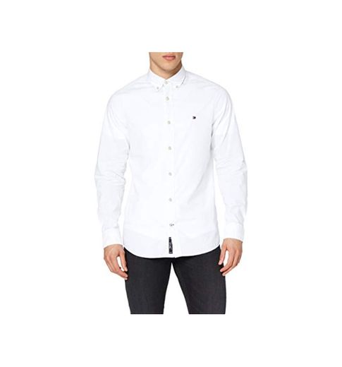 Tommy Hilfiger Core Stretch Slim Poplin Shirt Camisa, Blanco