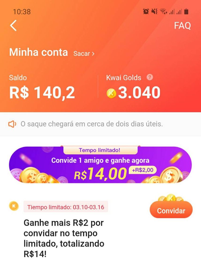 Social Galera agora o kwai tá pagando 14 reais por convite 