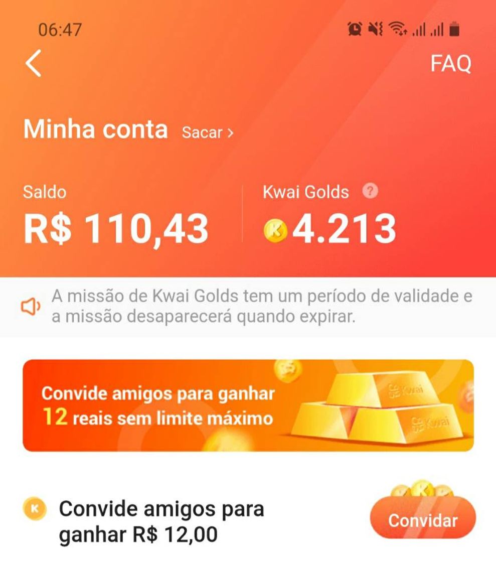 Fashion 110,00 nunca tinha ganhado dinheiro em aplicativo algum 