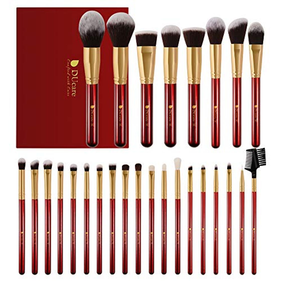 Producto DUcare Brochas de Maquillaje Profesional Rojo 27 pcs Maquillaje Profesional Pinceles Premium