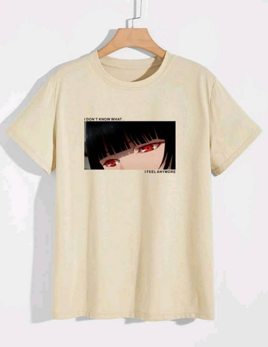 Fashion Camiseta  com slogan e retrato
