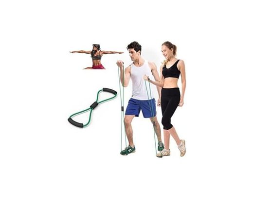 Cuerda Banda Elástica Tubo Tipo 8 para Gimnasio Entrenamiento Rehabilitación Yoga Pilates