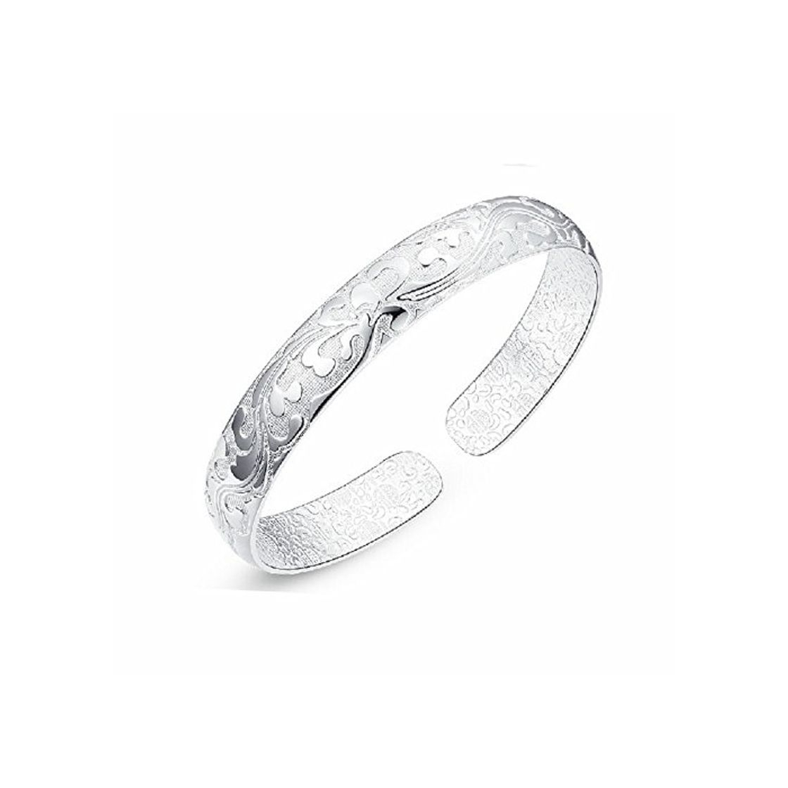 Fashion skyllc® Pulseras Plateadas Plata de la Mujer Manera Que florecen
