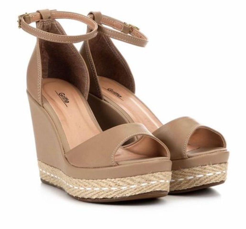 Moda Sandália Anabela Griffe Espadrille Feminina - Nude | Zattini