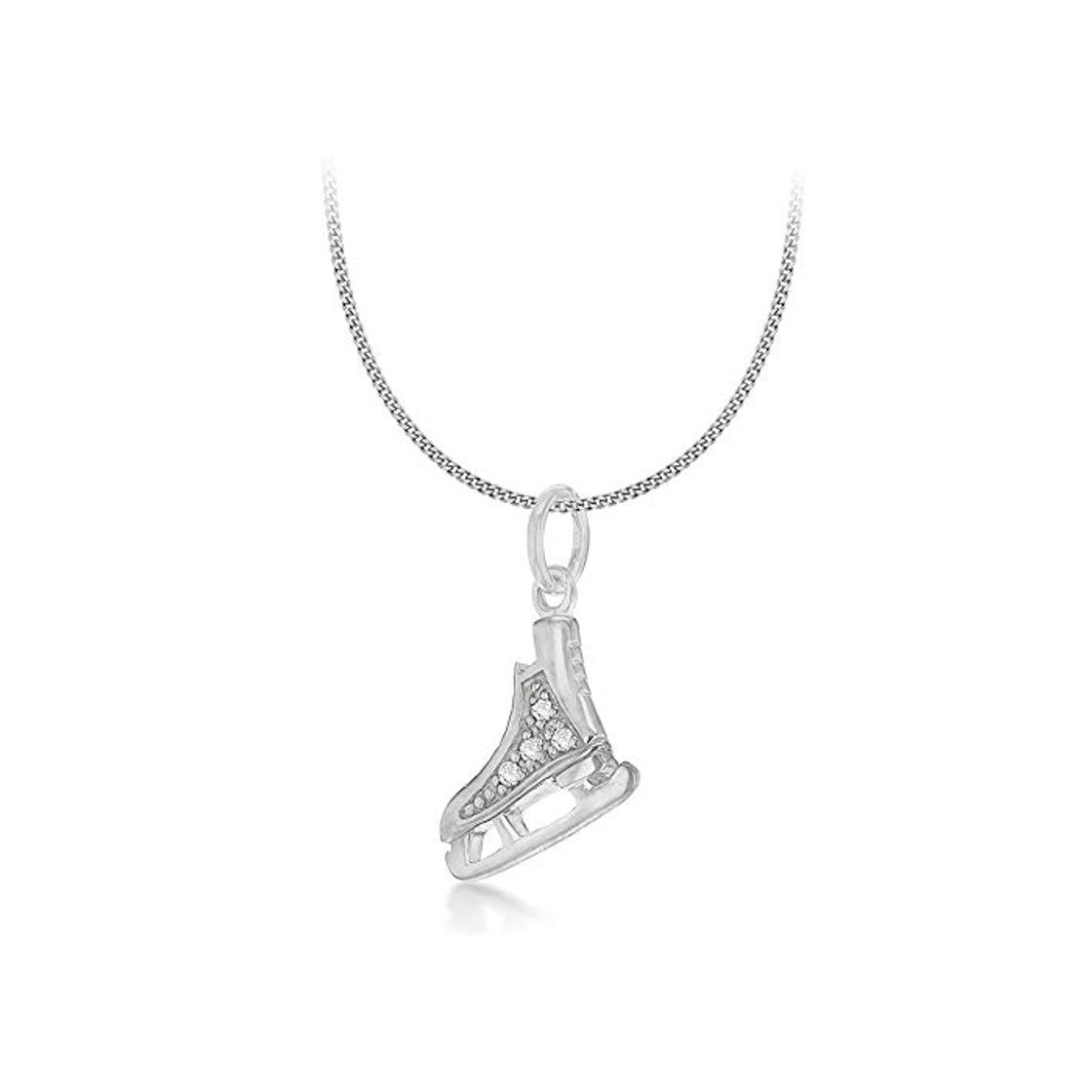 Fashion Tuscany Silver Collar ajustable con colgante"Ice Skate" de mujer con plata de