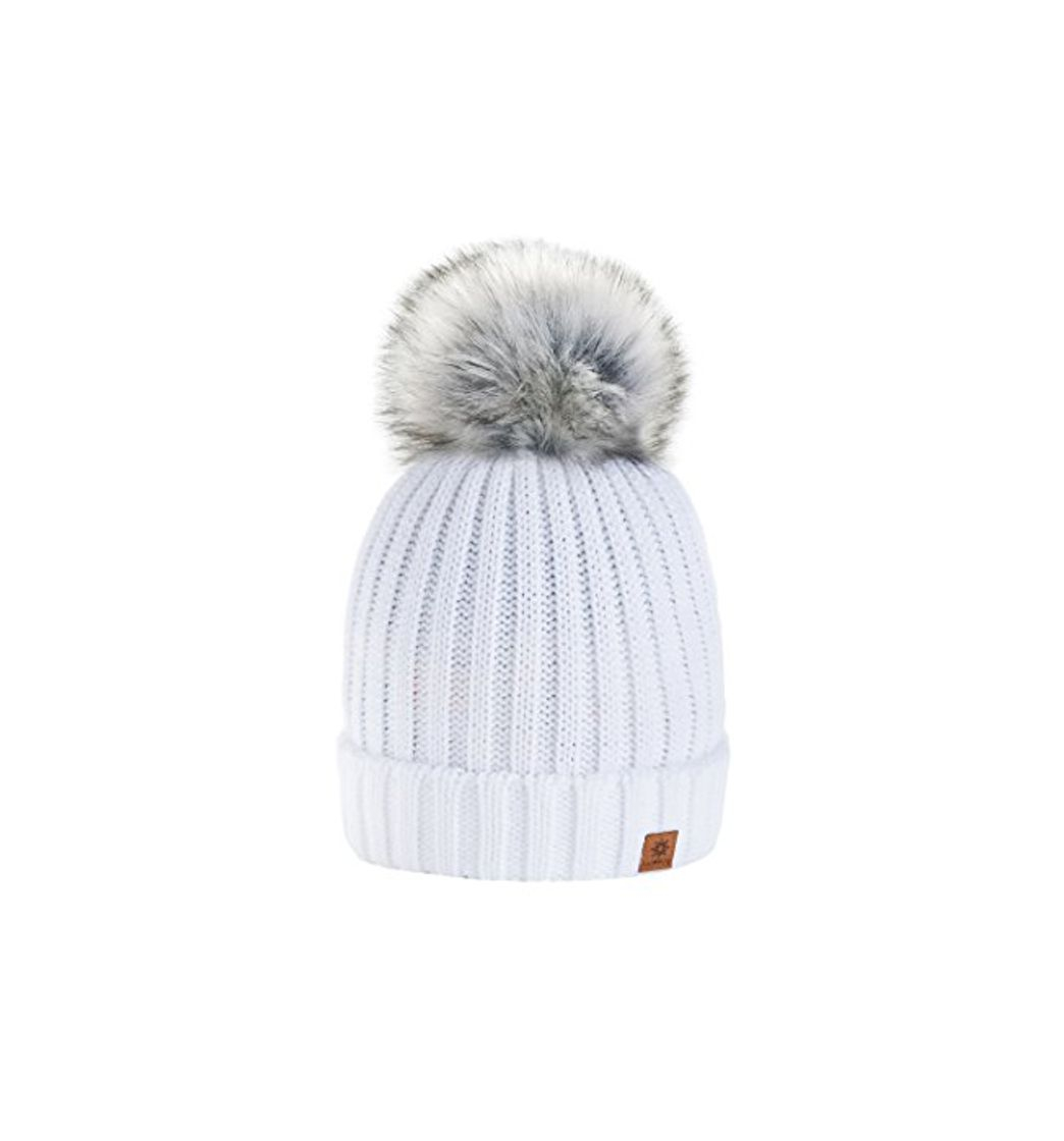 Fashion Para Mujer Invierno Más Cálido Sombrero Gorra with Large Pom Pom de