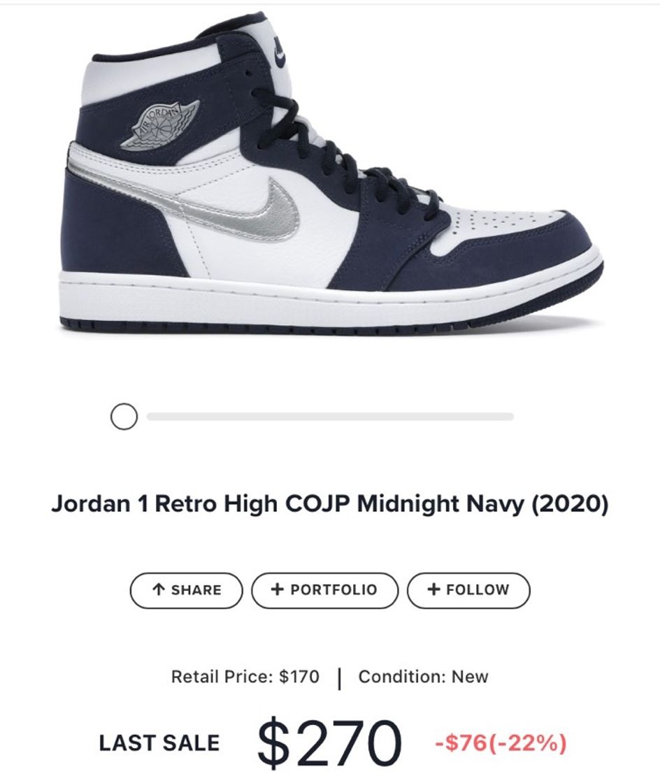 Social Jordan 1 Retro High COJP Midnight Navy (2020)