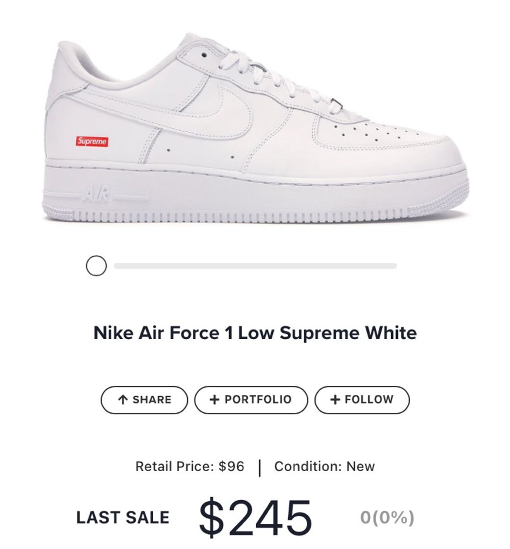 Moda  Nike Air Force 1 Low Supreme White