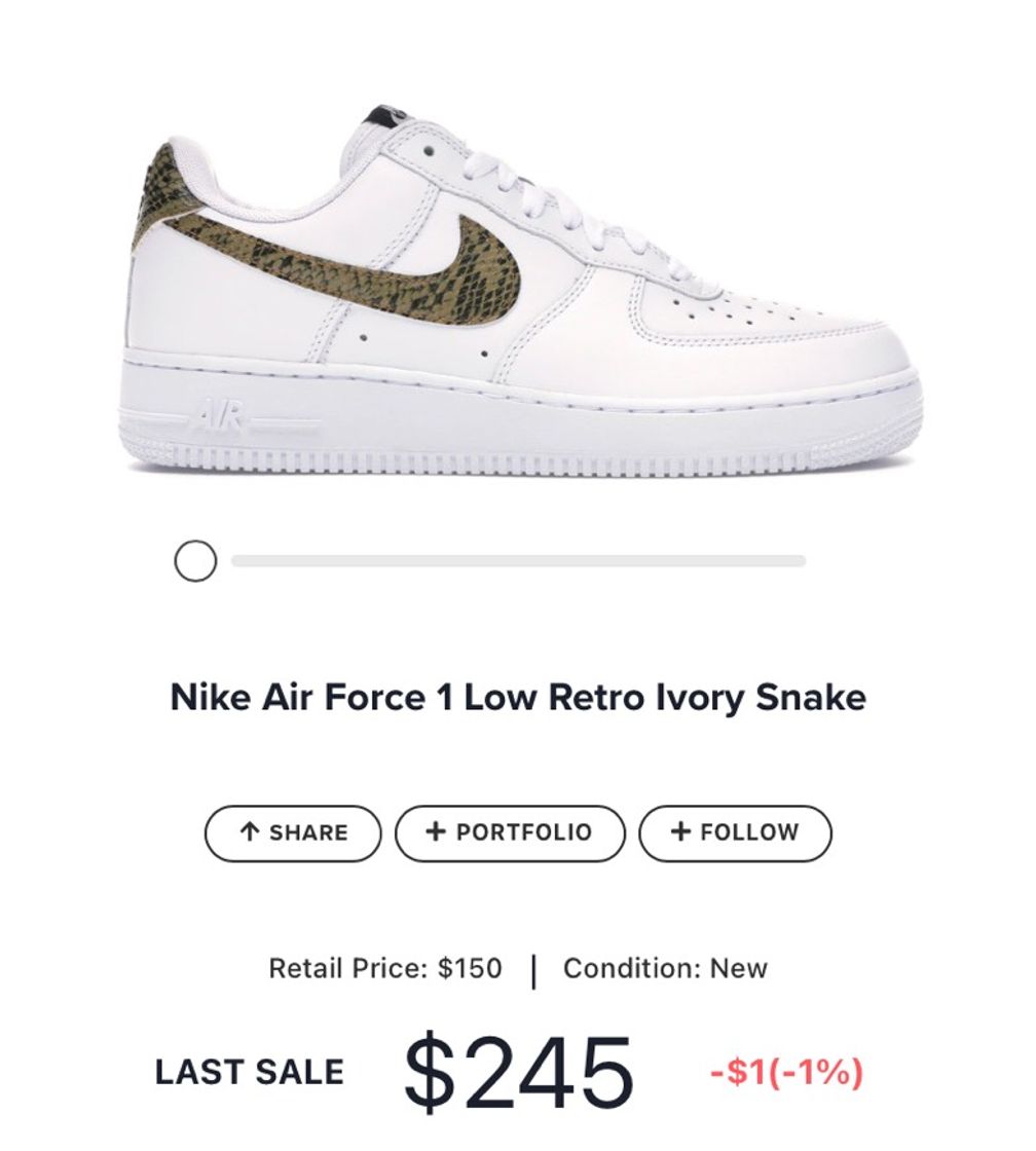 Social  Nike Air Force 1 Low Retro Ivory Snake