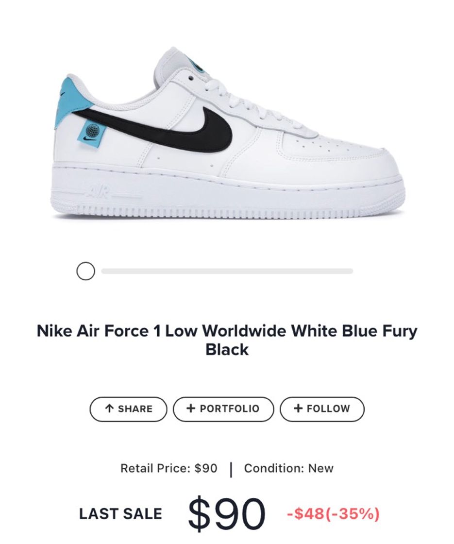 Fashion Nike Air Force 1 Low Worldwide White Blue Fury Black