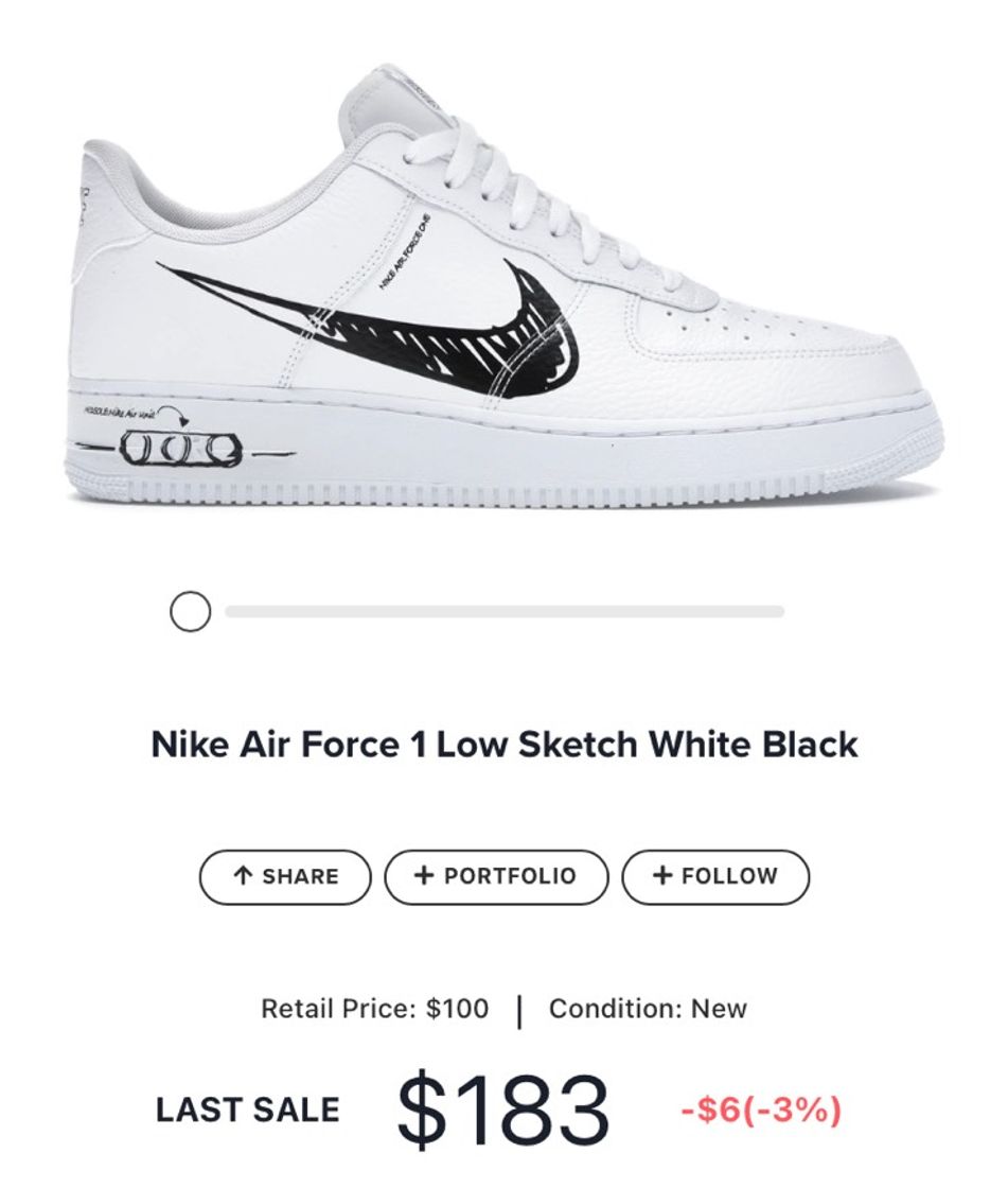 Fashion Nike Air Force 1 Low Sketch White Black